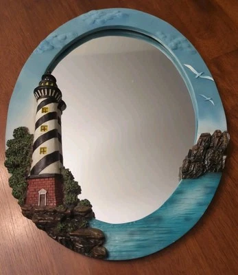 Marco Espejo Faro Marco Náutico Gaviotas 3D Azul Negro Blanco Foto 1 de 4