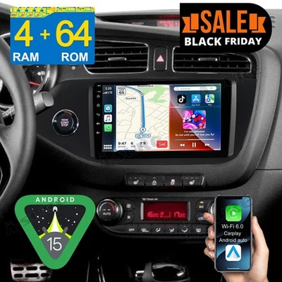 CarPlay Autoradio 4+64GB Android 15 GPS Navi Bluetooth für Kia Ceed JD 2012-2017 - Bild 1 von 4