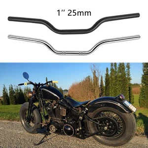 1" Motorcycle Drag Bar Handlebars For Harley Softail Custom Bobber Cafe Racer - Foto 1 di 28