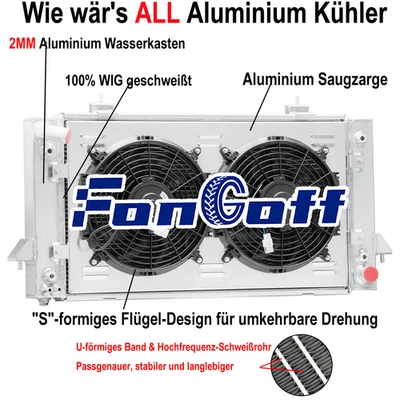 3 filas de radiadores + ventilador de cubierta para 1987-98 Land Rover Range Rover/Discovery I/II - Imagen 1 de 4