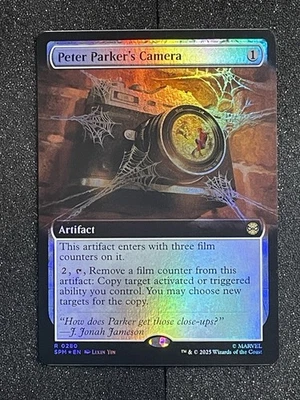 MTG Peter Parker’s Camera #0280 Extended Art Rare Marvel’s Spider-Man Foil - Image 1 of 2