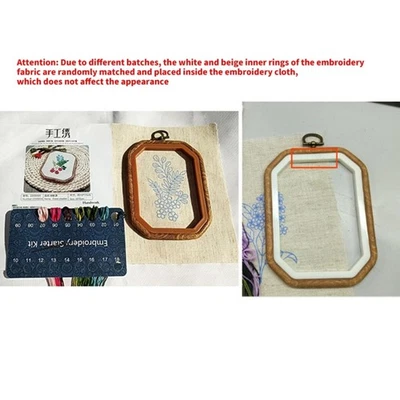 Flower Embroidery Set with Stitching Hoop Embroidery Cloth Needle and Thread - image 1 of 4