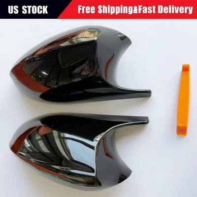 Tapas de cubierta de espejo retrovisor lateral estilo M3 negro 2 piezas para BMW E90 E91 E92 E93 PRE-LCI Foto 1 de 4