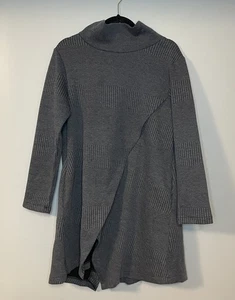 Vestido M gris tejido hasta la rodilla manga larga Lagenlook para mujer sin marca - Imagen 1 de 5