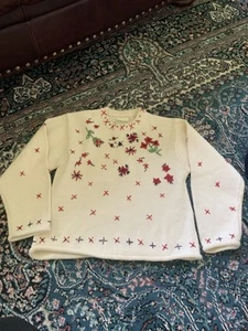 Laura Ashley "Mother & Child" Girl’s Embroidered Sweater size 8-9 years - Picture 1 of 7