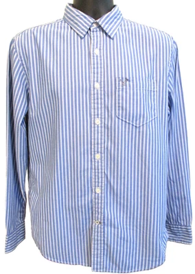Camisa para hombre American Eagle Outfitters logotipo azul 100 % algodón a rayas talla M Foto 1 de 3