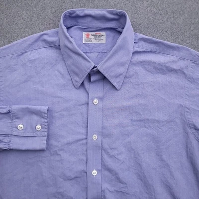 Turnbull & Asser Dress Shirt Mens 16 33 Relaxed Fit Blue Micro Houndstooth - Image 1 of 4