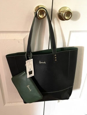 Harrods London Shoulder Reversible Tote w/Zip Pouch Holds Laptop Weekend Office - Image 1 of 4