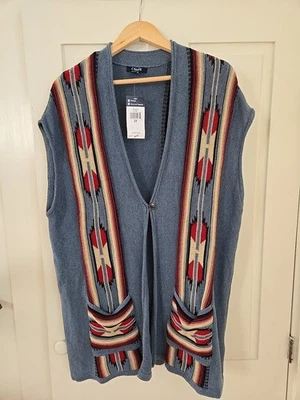Chaps Ralph Lauren Cárdigan Suéter Azteca Chaleco XXL Suroeste Boho Tribal Foto 1 de 4