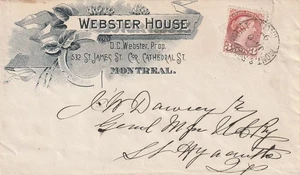 Canada MONT & RICH NIGHT RPO QV 3c Small Queen WEBSTER HOUSE HOTEL Advert 1895 - Picture 1 of 1