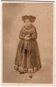 Cdv.Alsace.Alsacienne.Costume Traditionnel.Photo Albuminée.Vintage Albumen.1870. - Bild 1 von 2