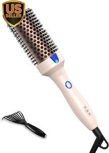 1.77 Inch Volumizing Brush Heated Curling Ceramic Tourmaline Ionic Curling Iron  - Picture 1 of 7