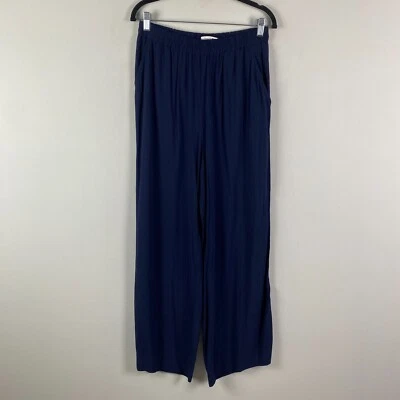 Pantalones Uniqlo x JW Anderson de pierna ancha para mujer medianos azul marino bolsillos Foto 1 de 4
