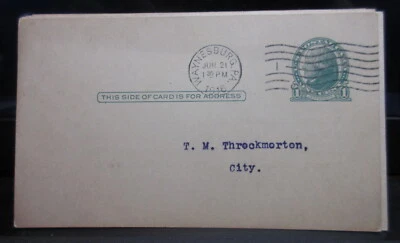 Old 1¢ USA Post Card "Thomas Jefferson" - USED - Image 1 of 2