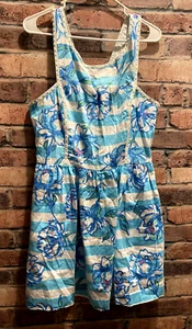 VINTAGE LILLY PULITZER SUNDRESS SIZE 12 FLOWERS DRESS TRIMMED in PEARLS - Picture 1 of 5