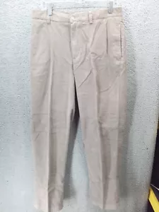 Pantalone Club Room uomo nuovo con etichetta in velluto a coste taglia 33W 32L beige piatto davanti 16 balene - Foto 1 di 7