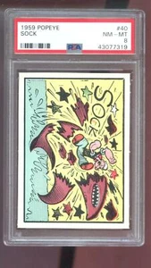 1959 Popeye 40 Sock Shark PSA 8 Graded Card Ad-Trix King Features Syndicate Inc. - Picture 1 of 2