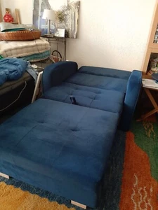 Schlafsessel Hutchings – Blau || Gesamtgröße: 85 cm H x 102 cm B x 98 cm T - Bild 1 von 9