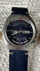 Wittnauer 2000 Stainless Steel Automatic Men's Watch W102 Blue Dial 1970s