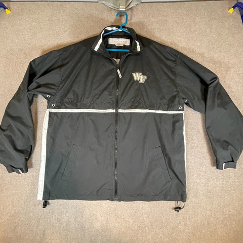 Wake Forest Demon Deacons Men's Medium Black Pre Game Lined Windbreaker Full Zip Cover