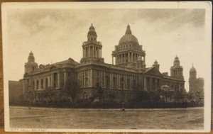 Postal Irlandesa AYUNTAMIENTO Edificio BELFAST Irlanda del Norte Sepia Mate Usada - Imagen 1 de 3