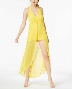 Material Girl Juniors' Halter Romper with Sheer Overlay Maxi Skirt, XXS ($65) - Picture 1 of 3