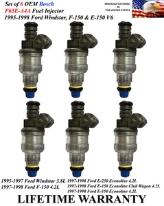 ✅Set of 6 OEM Bosch Fuel Injectors For 1995-1998 Ford Windstar, F-150 & E-150 V6 - Picture 1 of 1