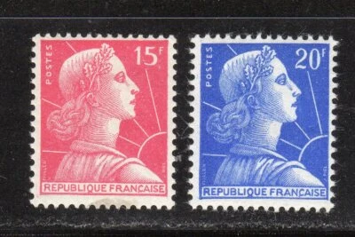 France 1955-59 SC# 753, 755 - 50th An. Rotary International - M-H Lot # 029 - Image 1 of 2