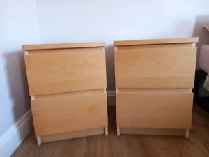 IKEA MALM Beech Veneer 2 Drawer Chest x 2 COLLECT NORTHAMPTON - Picture 1 of 12