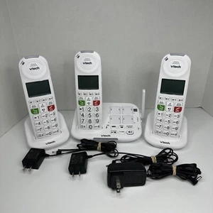VTECH SN5127 Baza telefonu bezprzewodowego + 2 rozszerzenia SN5107 i 3 słuchawki DUŻE PRZYCISKI - Zdjęcie 1 z 24