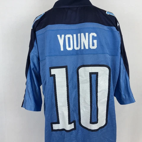Reebok Vince Young Tennessee Titans Replica Jersey Vtg Home NFL On Field Size XL Cover