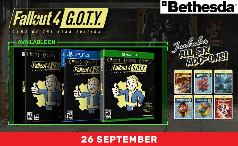 Fallout 4 [ GOTY ] *GAME OF THE YEAR EDITION* (XBOX One) New - Image 1 of 4