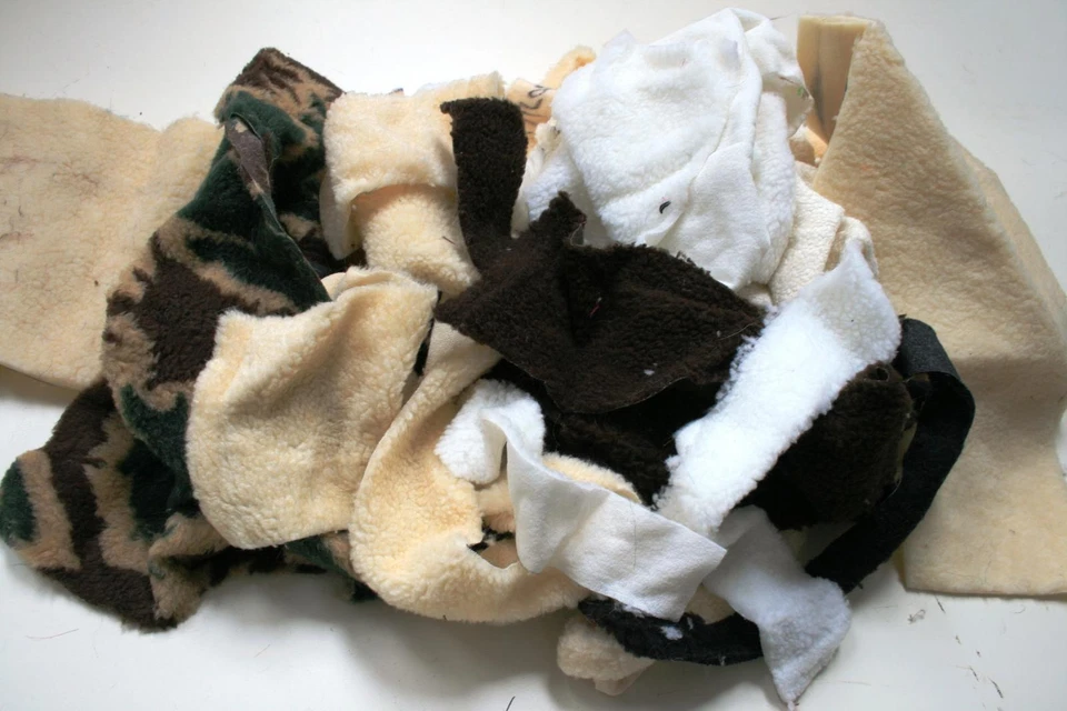 Assorted SHERPA Faux SHEEPSKIN Fabric Waste Off cuts 1KG - Image 1 of 1