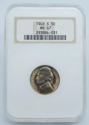 1940-S Jefferson Nickel NGC MS 67 Old Holder - U1098 - Image 1 of 4