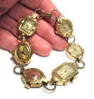 WOMEN'S WRISTWATCH BRACELET REPURPOSED 8 1/2 INCHES GOLD FILLED