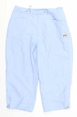 ellesse Womens Blue Polyester Blend Cropped Trousers Size 10 L19 Button — 第 1/4 张图片