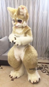 Long Fur Husky Dog Fox Mascot Costume Fursuit Halloween Suit Cosplay