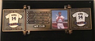 Ernie Banks Hall of Fame Career Stats Door Pin CUBS - Image 1 of 2