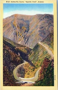 Safety Pin Curve Apache Trail Arizona Postcard Unposted - Picture 1 of 2