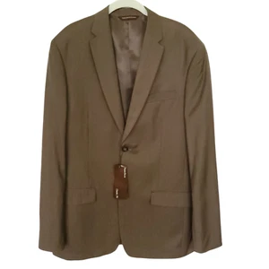 Blazer Perry Ellis Para Hombres Dos Botones Marrón Forrado Calce Clásico Muesca Solapa 42LNG Nuevo - Imagen 1 de 12