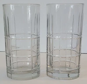 KIG Indonesia Schwere Glas Becher Karomuster 20 Unzen 2er Set - Bild 1 von 4