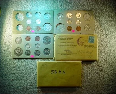 1955 US ORIGINAL MINT SET & MINT ENVELOPES 22 COIN SET--ORIGINAL MINT SETS! #55 - Image 1 of 4
