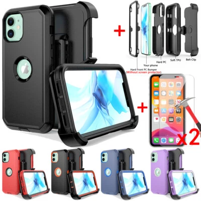 For iPhone 12 Pro Max / 11 Pro Max Case Cover+Belt Clip+Tempered Glass Protector - Image 1 of 4