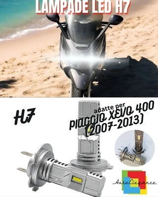🌊LAMPADA LED H7 6000K CANBUS PER ANABBAGLIANTI PIAGGIO XEVO 400 2 Pezzi🌊 - Immagine 1 di 3