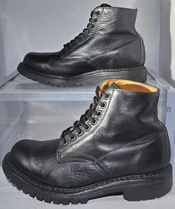Vintage LLBean Men’s Black waterproof leather Combat Boots Size 6 Made In Canada - Picture 1 of 16