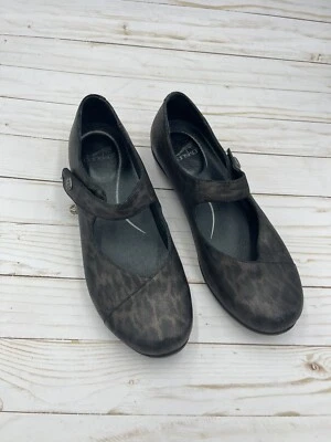 Zapatos Dansko OPAL Mary Jane para mujer 40 9,5/10 negro metálico estampado de leopardo correa Foto 1 de 4
