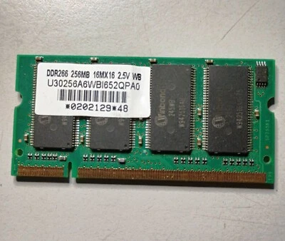 1 Stick Laptop Memory 256MB PC2100 DDR 266Mhz CL2.5 - Image 1 of 2