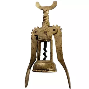 Brass Wine Corkscrew Winged Bottle Wine Opener Double Lever Pecidena Italy MCM - Picture 1 of 12