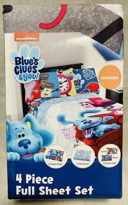 Juego de sábanas de microfibra de cama Nickelodeon Blue's Clues & You 4 piezas TAMAÑO COMPLETO Foto 1 de 4