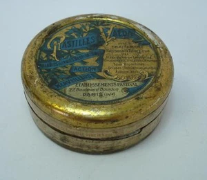 VINTAGE FRENCH MEDICAL COUGH BRONCHITIS MEDICINE TIN BOX - TABLETS VALDA - PARIS - Picture 1 of 4